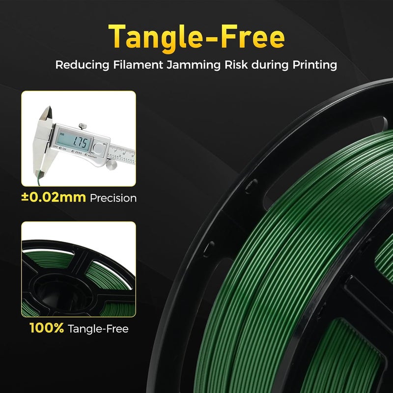 FLASHFORGE Rapid PETG Filament 1.75mm Metallic Green, Max 600mm/s High Speed Printing, 3D Printer Filament 1kg Spool, Dimensional Accuracy +/- 0.02mm, Fits Most 3D Printers - Image 5